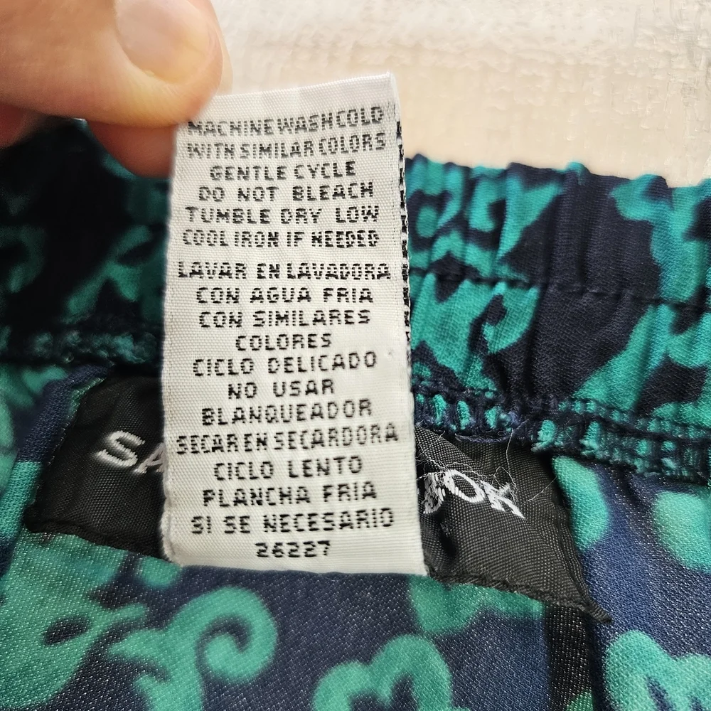 Sag Haror Boho Y2K Woman's Maxi Skirt Vintage Floral Black Teal Size 12 Modest